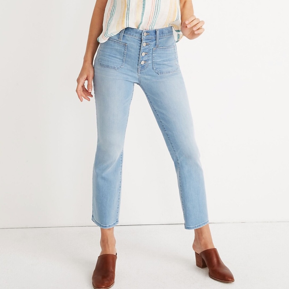 Madewell Cali Demi-Boot Jeans, Button-Front Edition